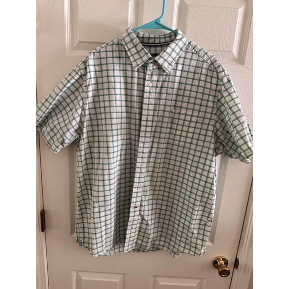 CREMIEUX Classics Short Sleeve Green and White Button Down Shirt Size XXL - Picture 1 of 4